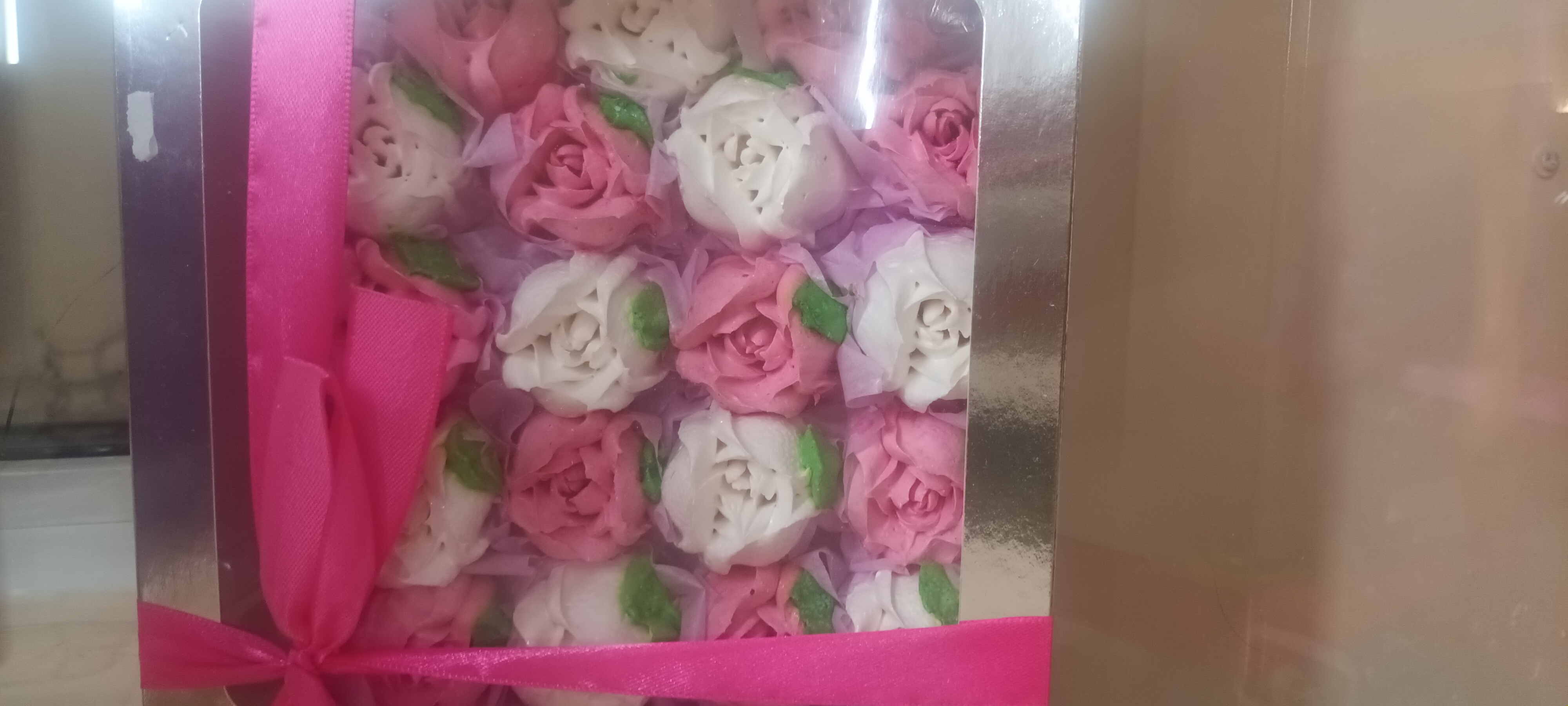 зефирные цветы коробочка большая квадрат