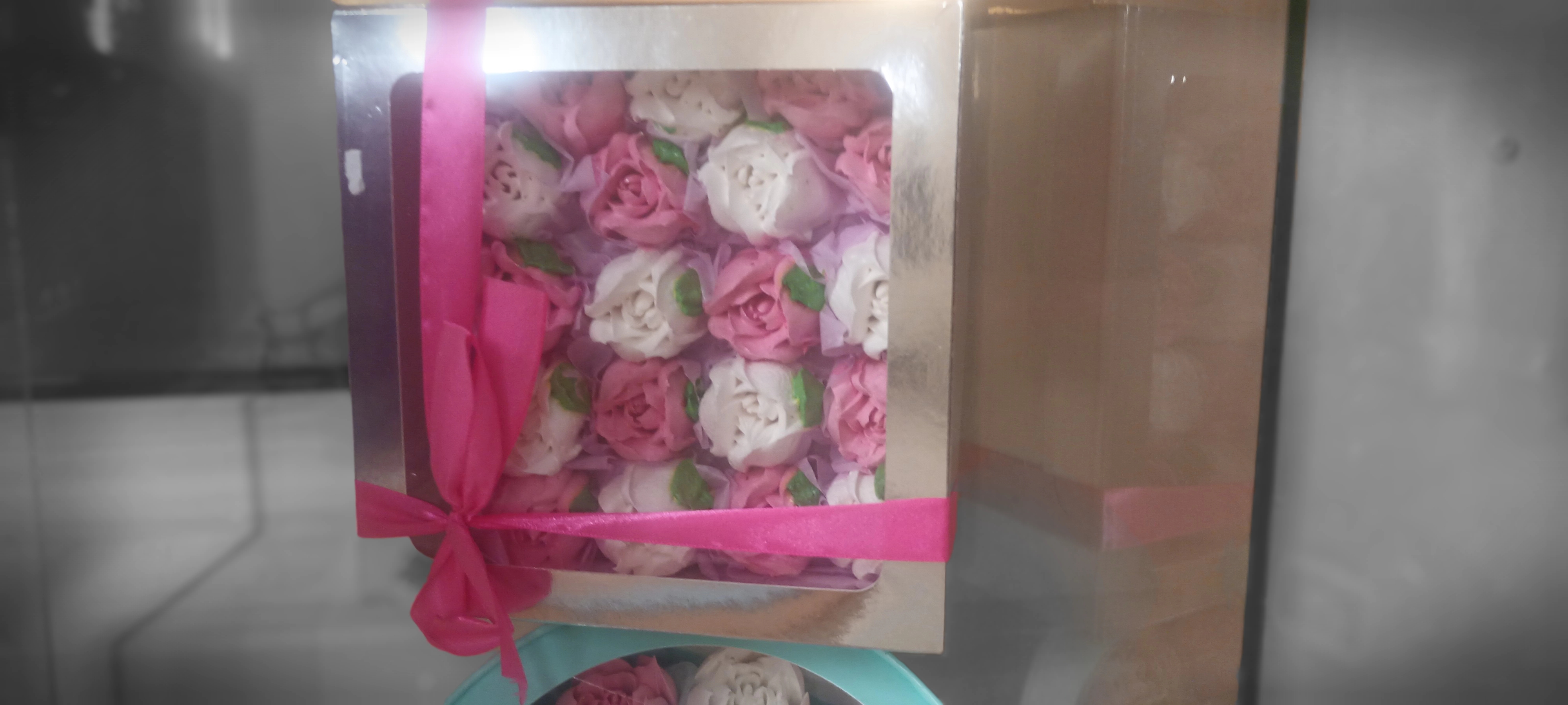 зефирные цветы коробочка большая квадрат