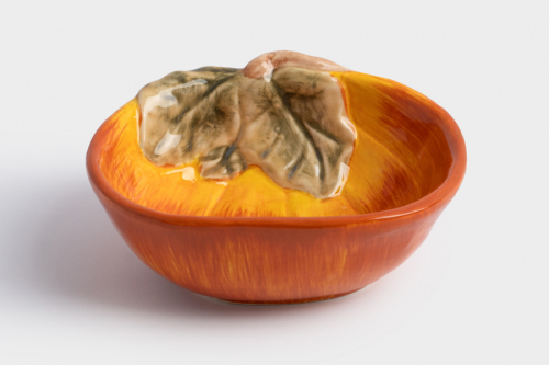 Пиала, 14х5 см, керамика, оранжево-зеленая, Тыква, Bright pumpkin, 63556