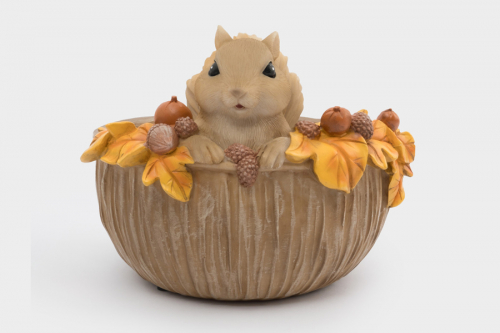 Конфетница, 17х14 см, полирезин, коричневая, Белка, Autumn forest, 63528