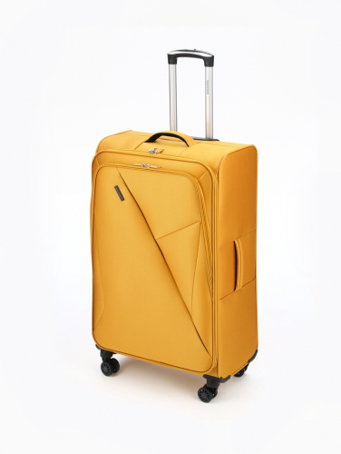 УЦЕНКА Чемодан на колёсах Bagvoyage большой 113 л (L), на молнии, 4 колеса, жёлтый