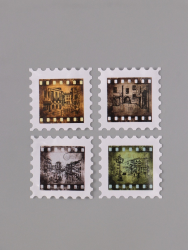Наклейка бумага «Марки. Фотоплёнка», 3×3 см, 200 шт. в рулоне