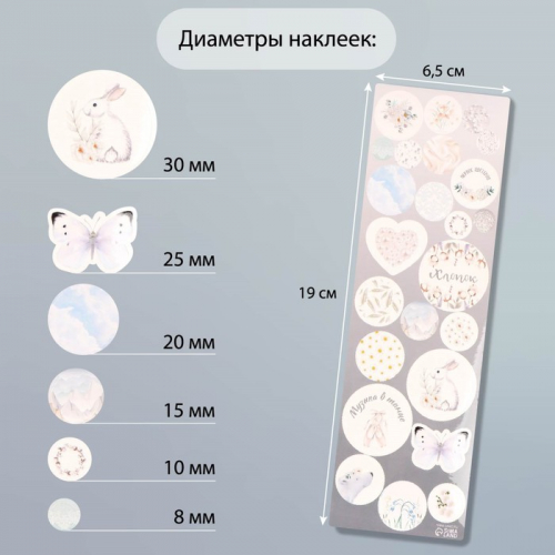 Наклейка для творчества пластик «Нежность», 6.5×19 см