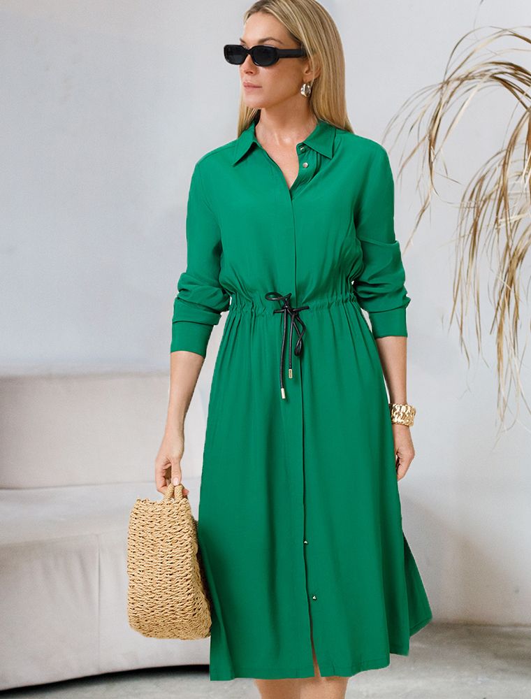 Ст.цена 3690р Платье А-силуэта из лиоцелла с вискозой D22.234 зеленый