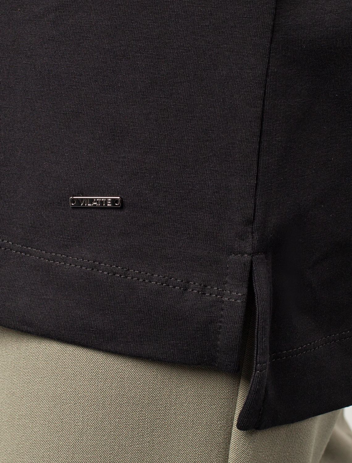 Ст.цена 1290р Джемпер из премиального хлопка с эластаном D49.959 черный