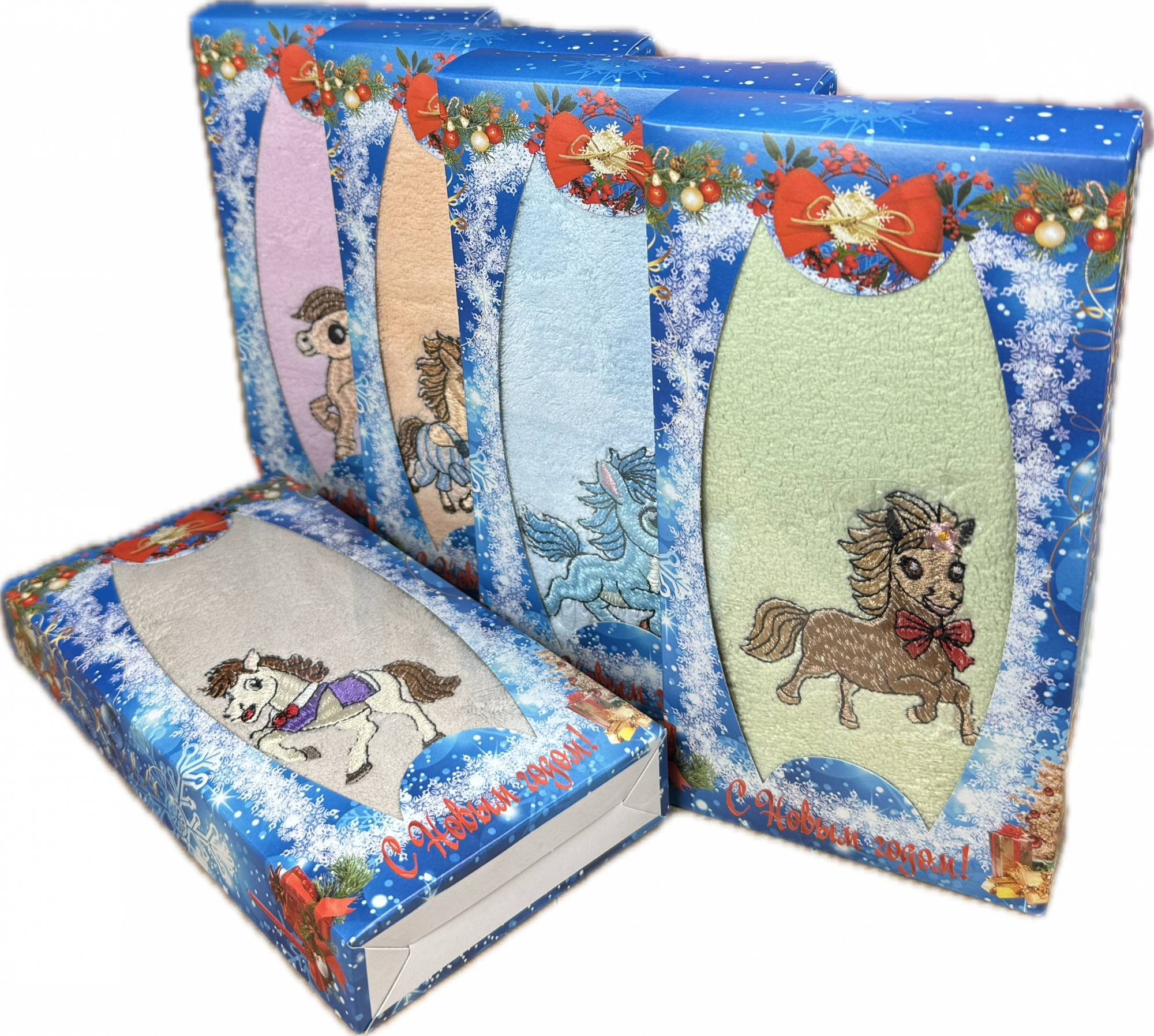 Набор полотенце и салфетка микрофибра 98 - 920 ЛОШАДКИ 2 пр р-р 25х50 и 30х30