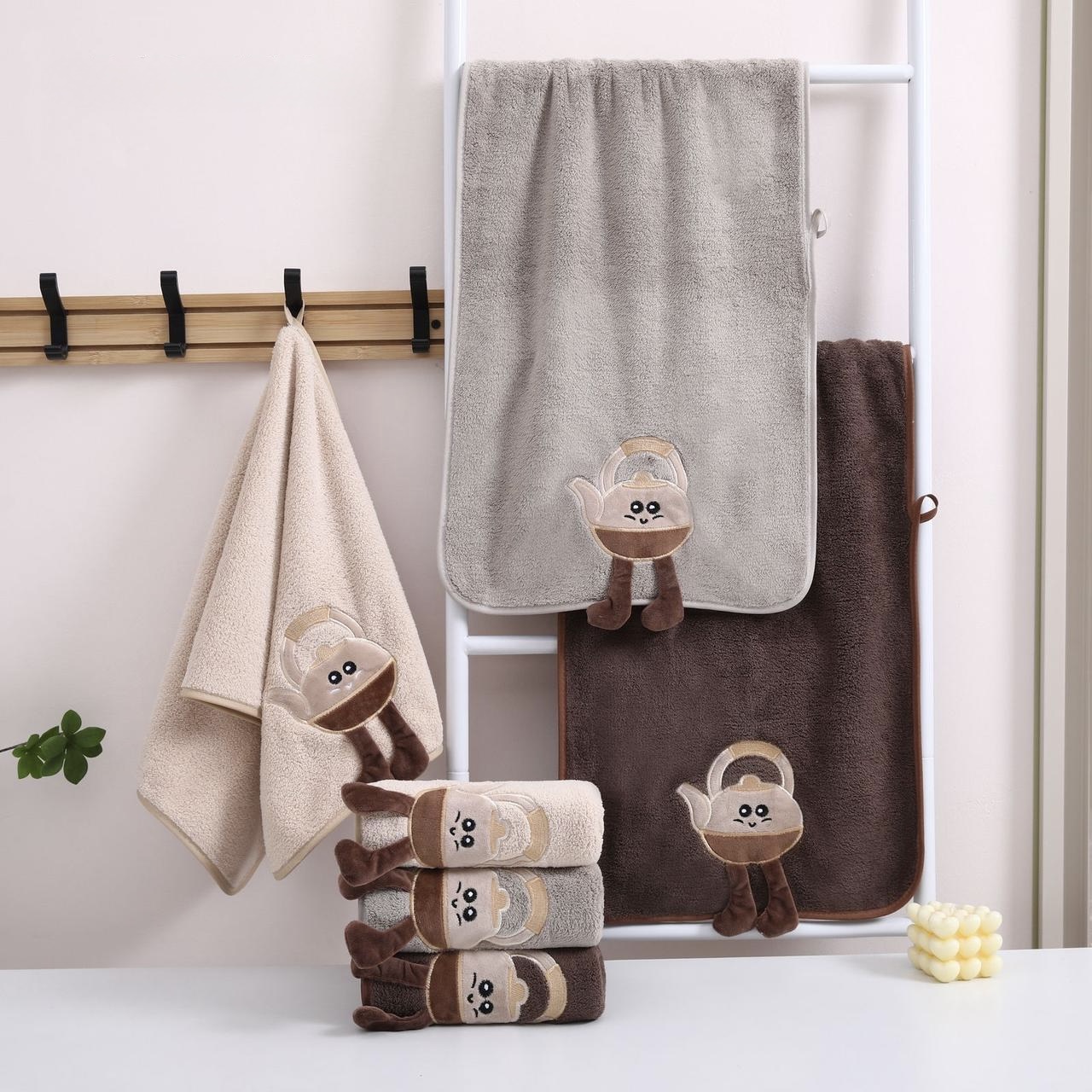 Полотенце микрофибра М43 ЧАЙНИК С НОЖКАМИ р-р 35х75