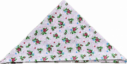Косынка 18509 - 2 РОЗОЧКИ НА РОЗОВОМ р-р 110х55