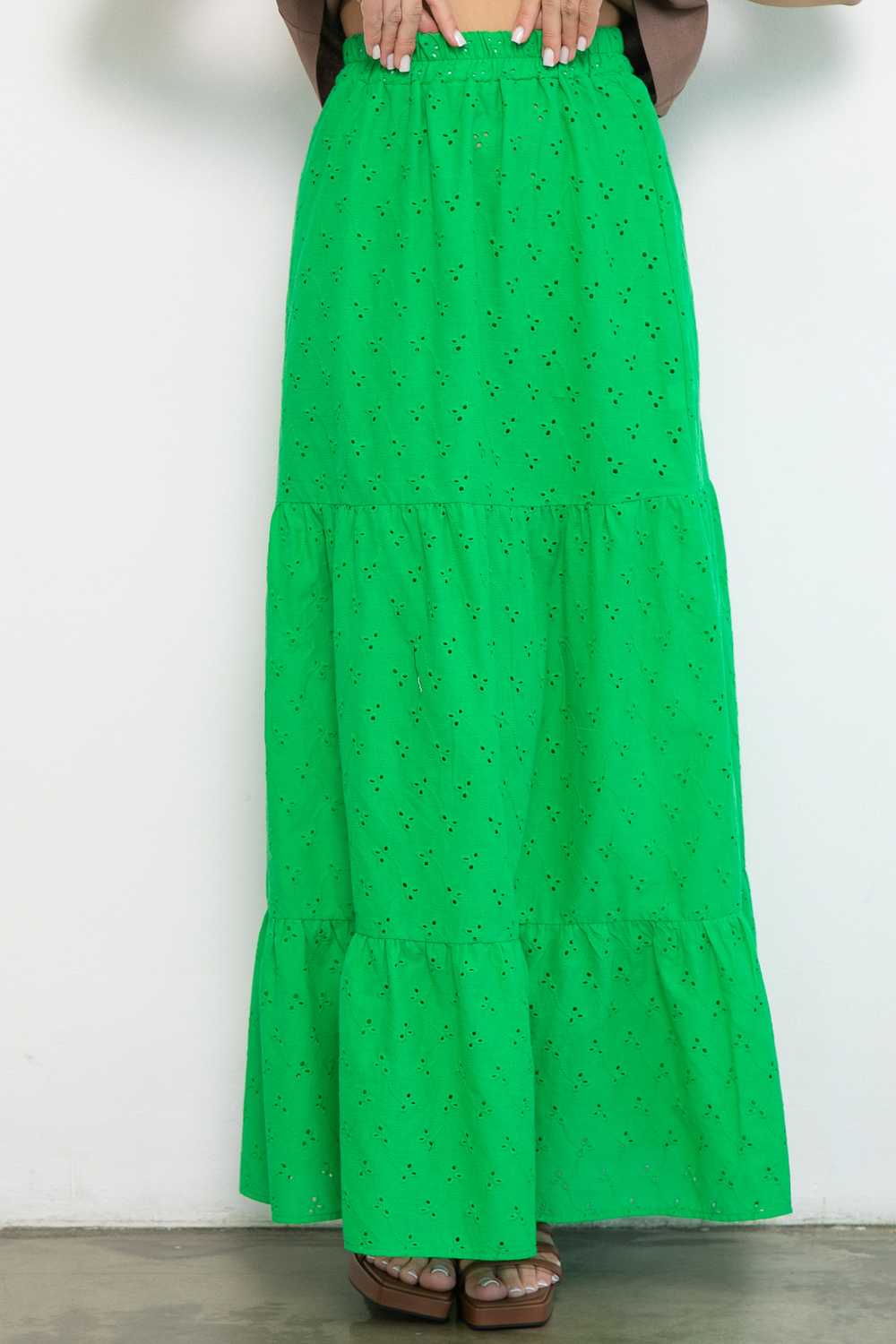 СТ. ЦЕНА 1340 руб//Юбка Муар (зелёный)