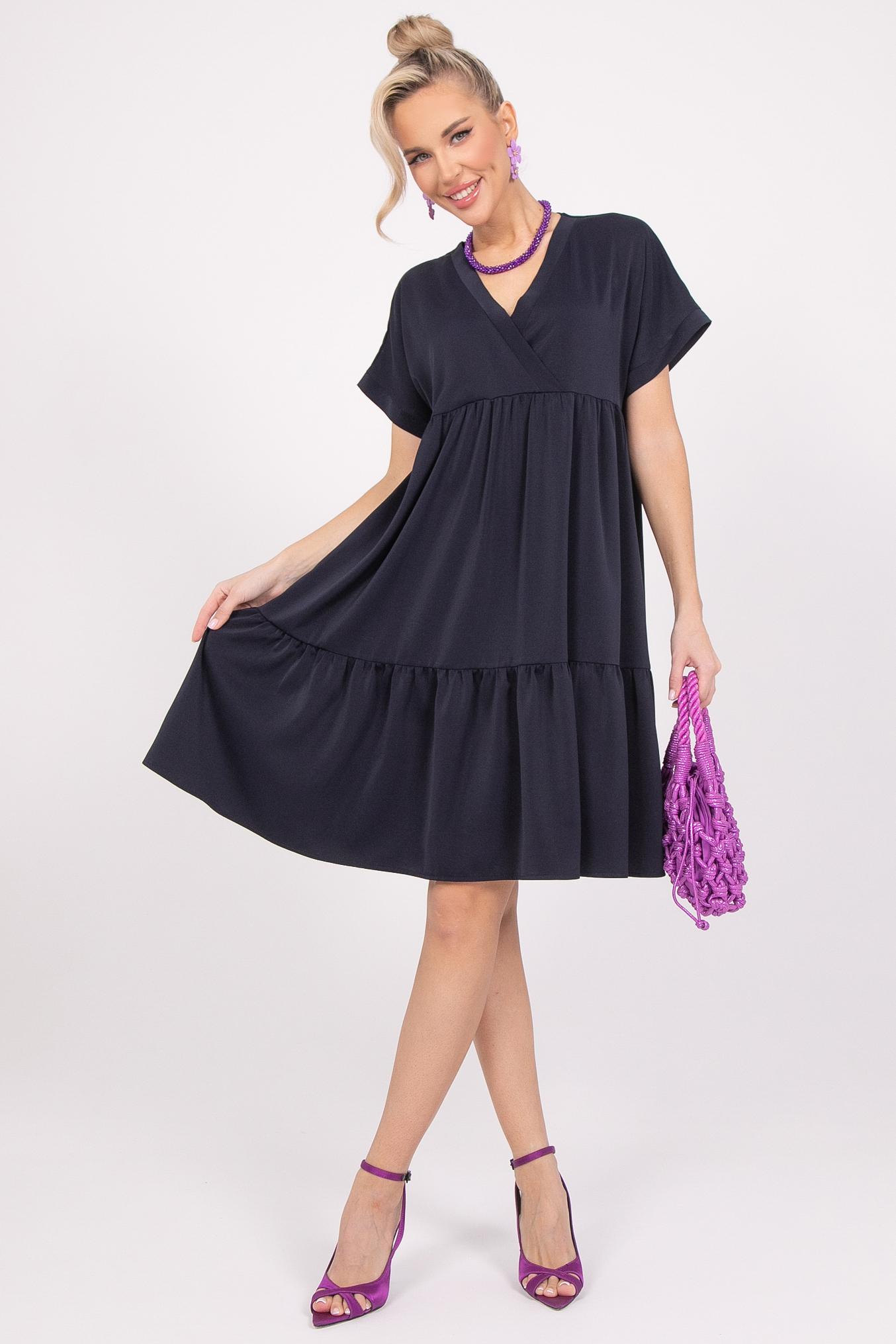 СТ. ЦЕНА 1340 руб//Платье Дана (черника)