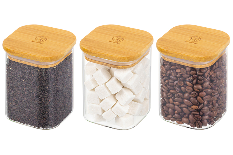 БЫЛО 1096 руб!!Набор 3 банок д/хранения 450 мл 8*8*11 см