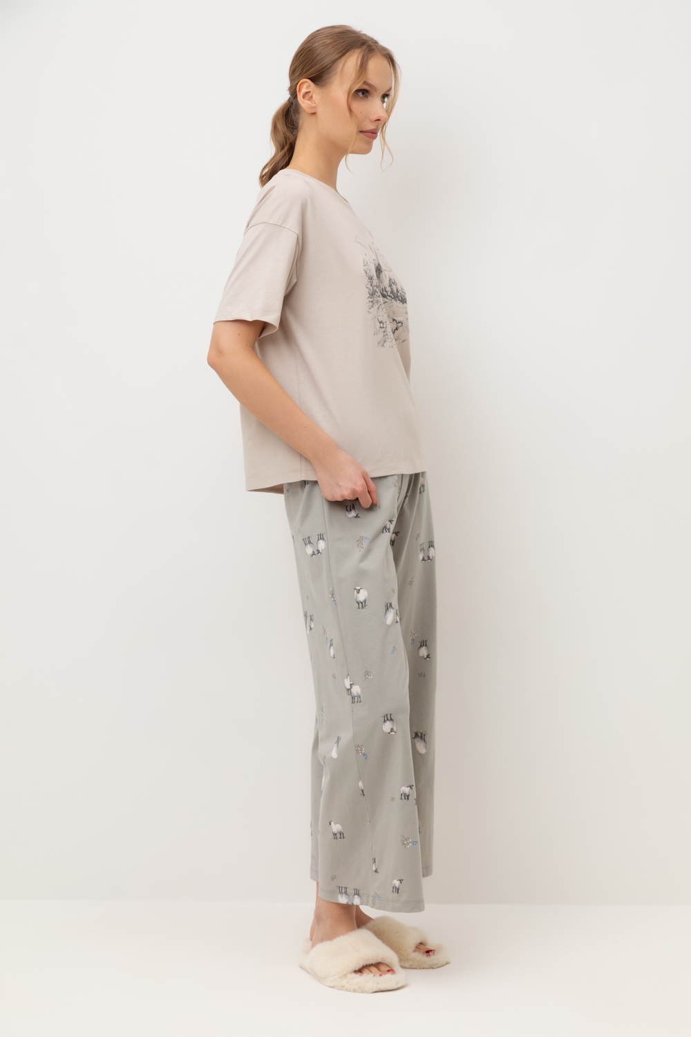 VN Пижама Е 20178 кремовый, овечки на лугу VN