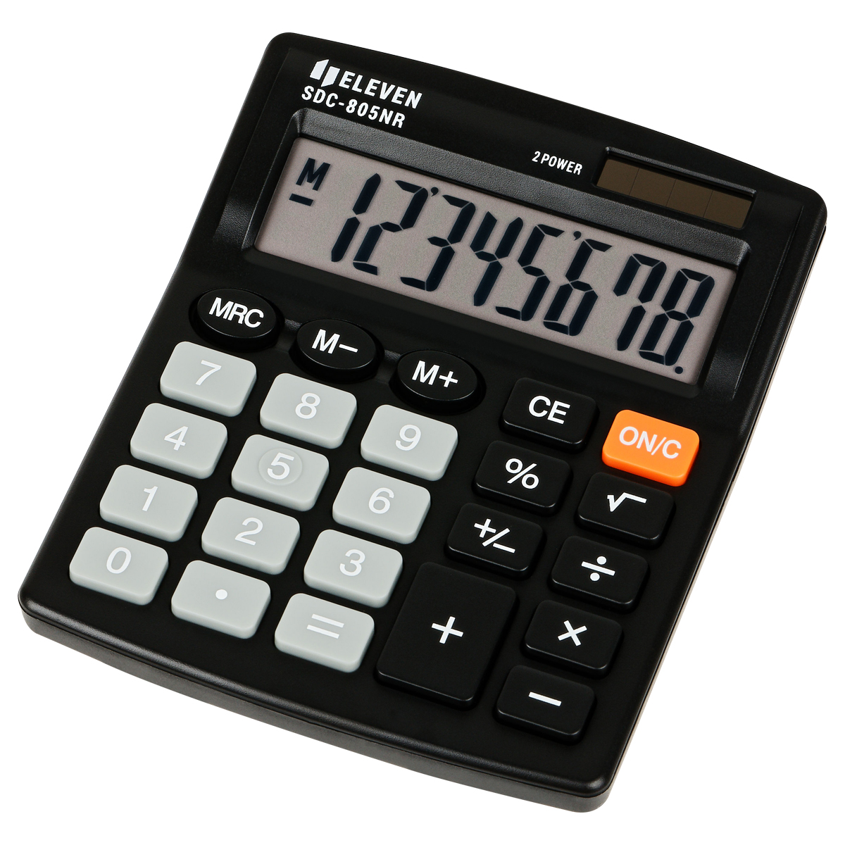 Калькулятор настольный Eleven SDC-805NR, 8 разр., двойное питание, 127*105*21мм, черный 339209