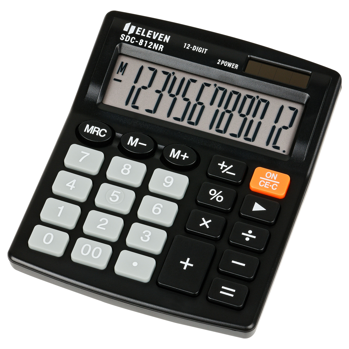 Калькулятор настольный Eleven SDC-812NR, 12 разрядов, двойное питание, 127*105*21мм, черный 339219