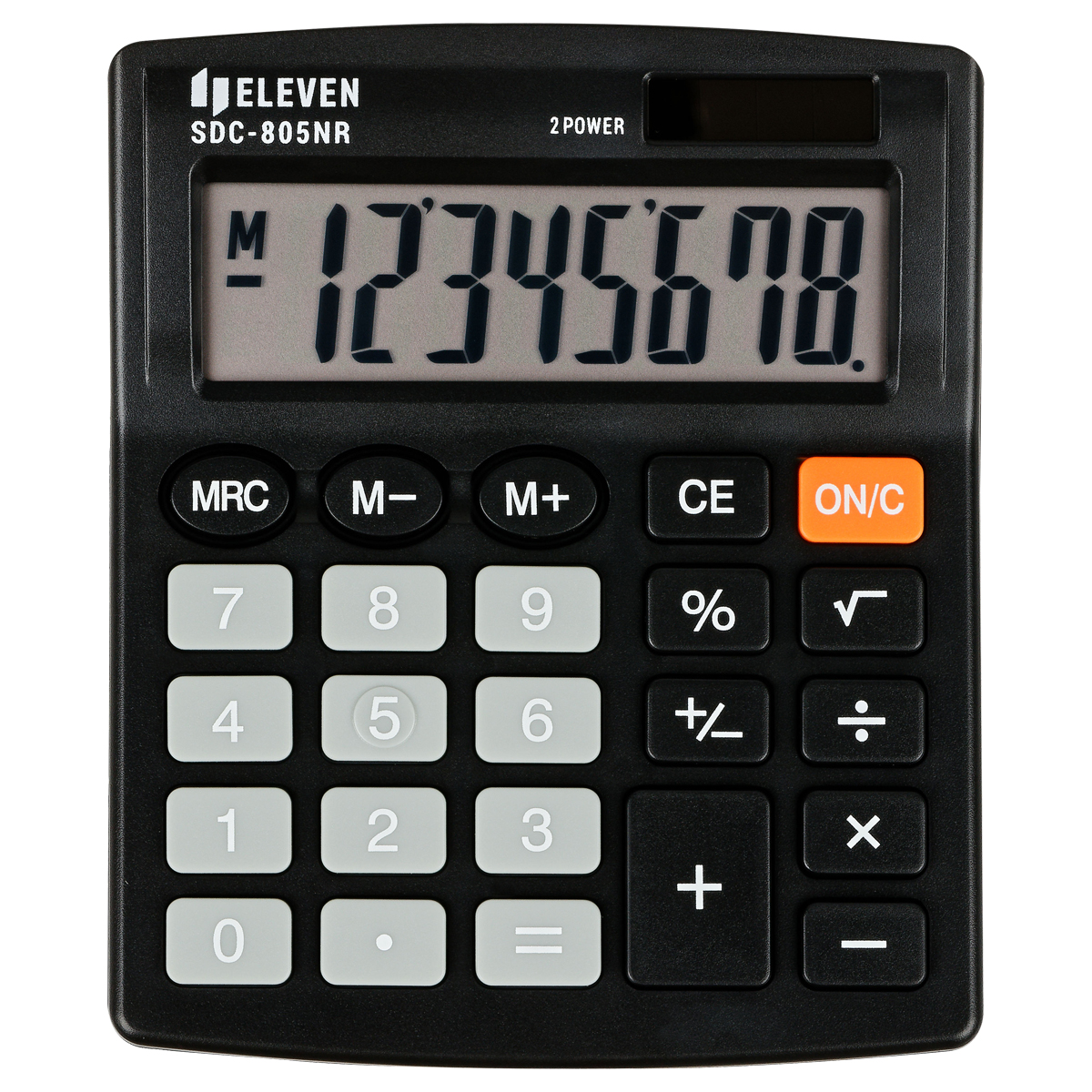 Калькулятор настольный Eleven SDC-805NR, 8 разр., двойное питание, 127*105*21мм, черный 339209