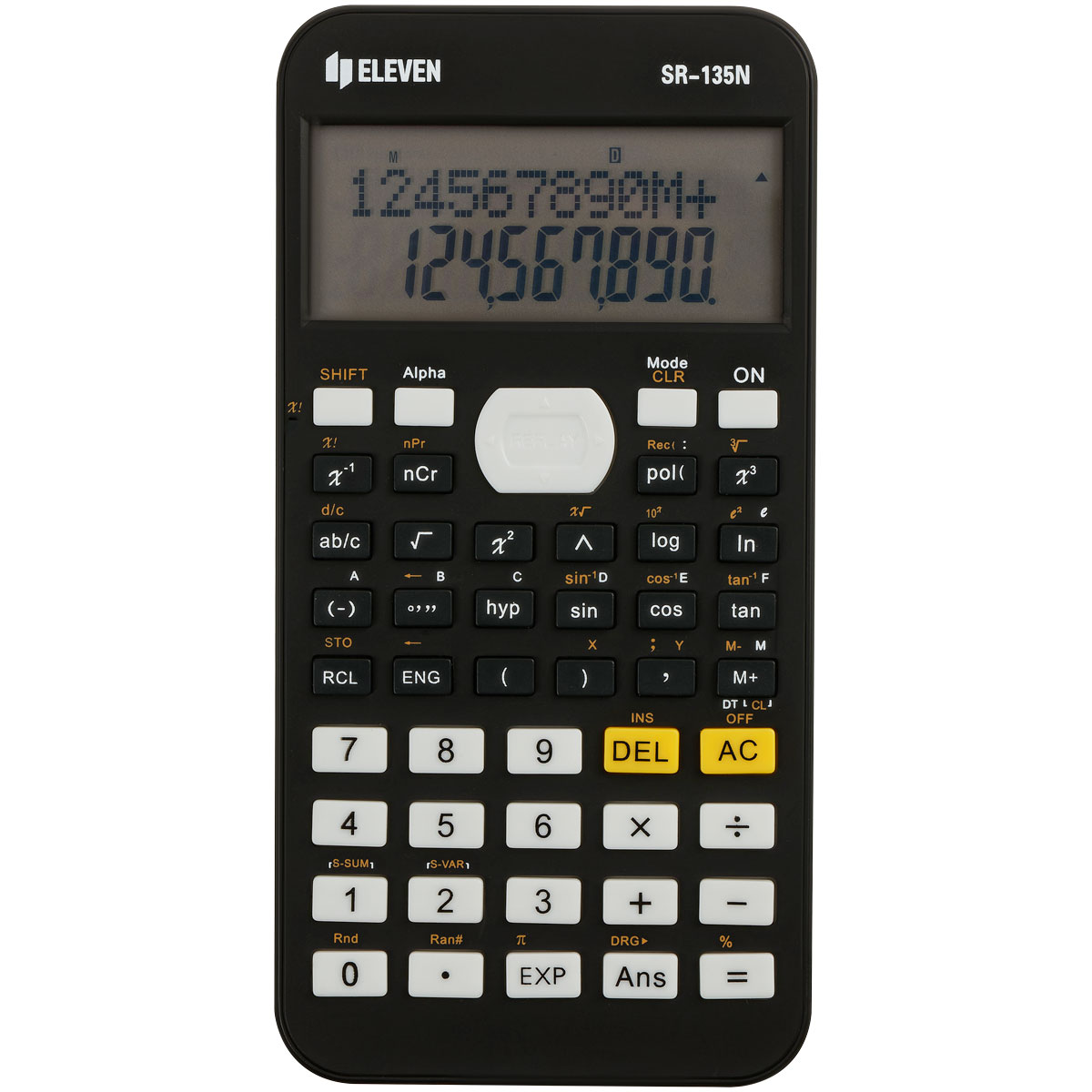 Калькулятор научный Eleven SR-135N, 10+2 разрядов, 240 функций, питание от батарейки, 75,5*148*13мм, черный 365659