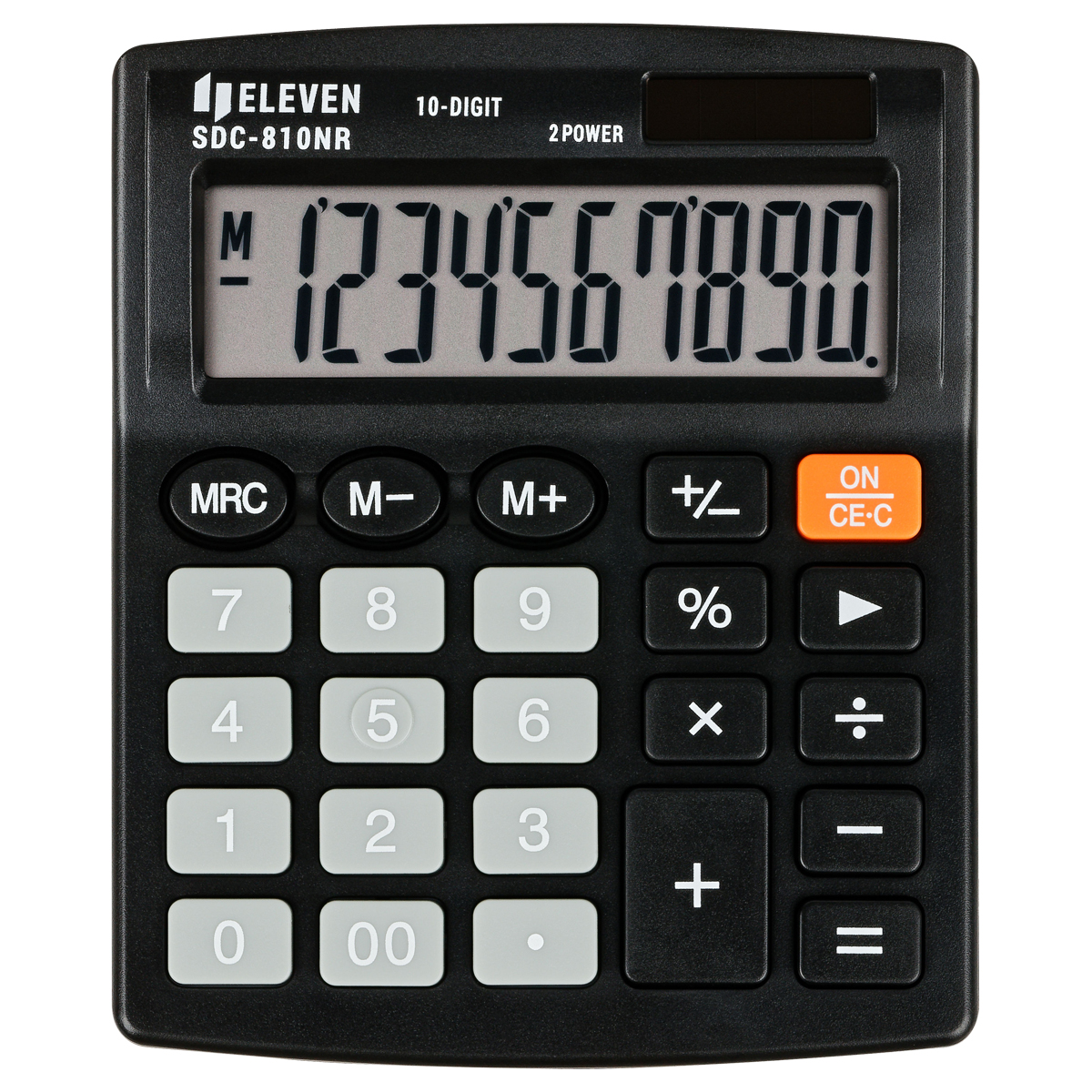 Калькулятор настольный Eleven SDC-810NR, 10 разрядов, двойное питание, 127*105*21мм, черный 339214