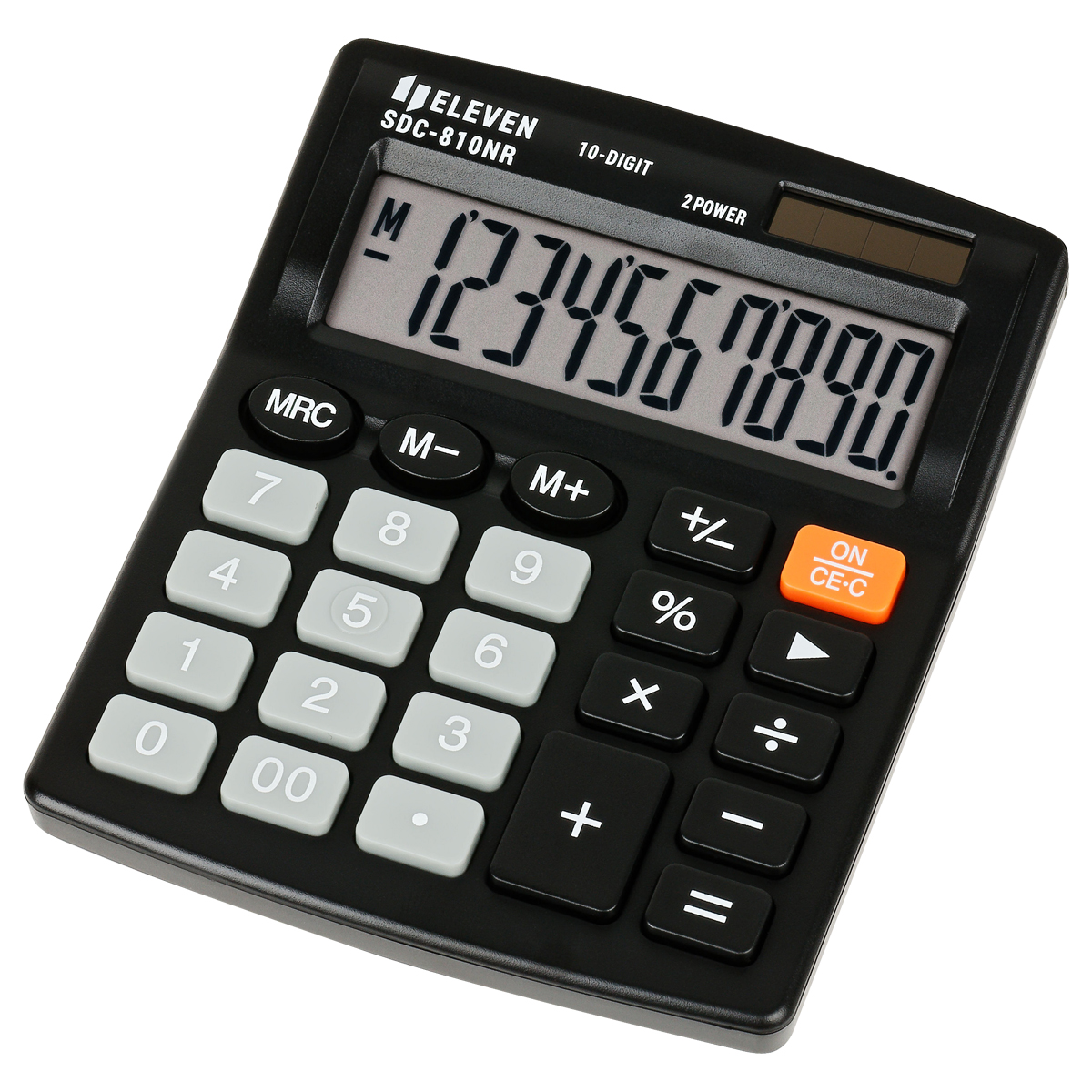 Калькулятор настольный Eleven SDC-810NR, 10 разрядов, двойное питание, 127*105*21мм, черный 339214