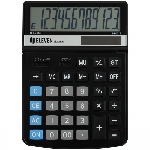 Калькулятор настольный Eleven TLT-2348, 12 разрядов, двойное питание, с регулируемым углом наклона дисплея, 140*197*26мм 365658