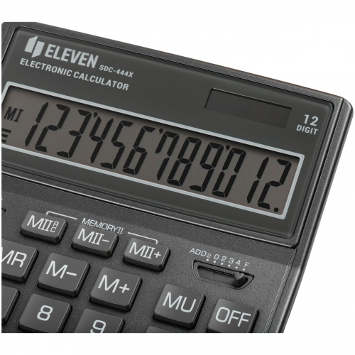 Калькулятор настольный Eleven SDC-444X-GR, 12 разрядов, двойное питание, 155*204*33мм, cерый 365636