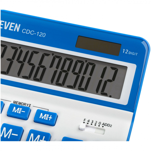Калькулятор настольный Eleven CDC-120-WH/NV, 12 разрядов, двойное питание, 155*206*38мм, белый/темно-синий 365644