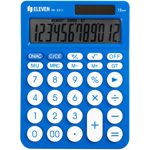 Калькулятор настольный Eleven RK-2311-BL, 12 разрядов, двойное питание, 143*192*26мм, голубой 365639