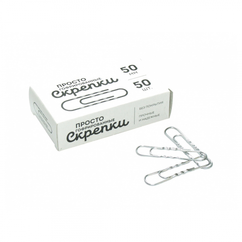 Скрепки 50мм, Globus, 50шт., гофрированные, карт. упаковка, Г 50-50, 373523