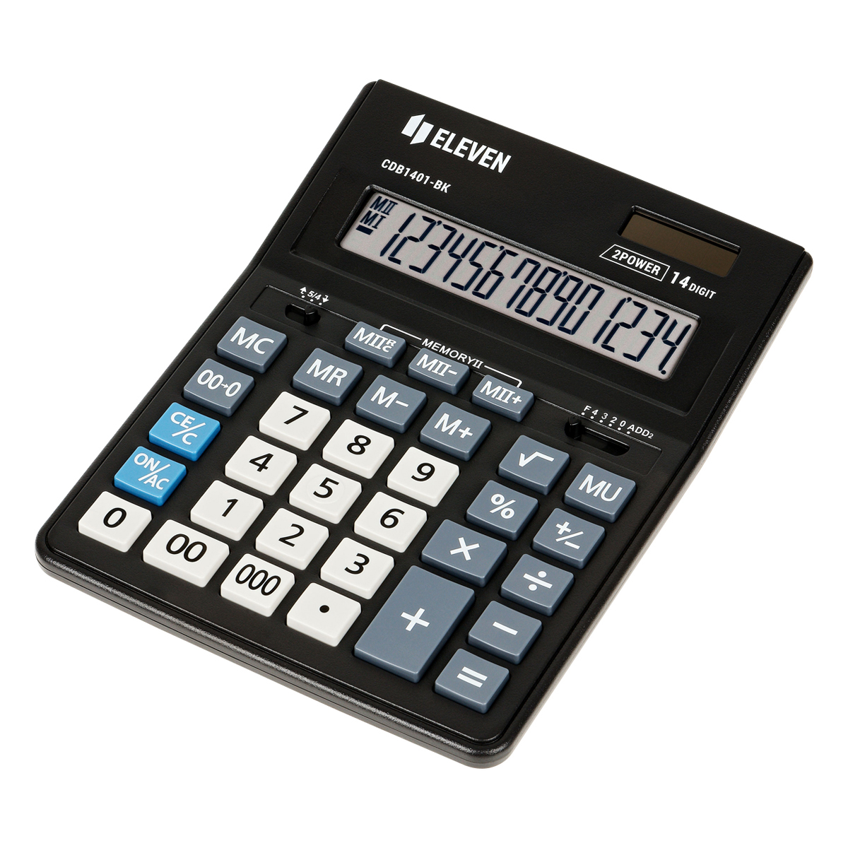Калькулятор настольный Eleven Business Line CDB1401-BK, 14 разрядов, двойное питание, 155*205*35мм, черный 339193
