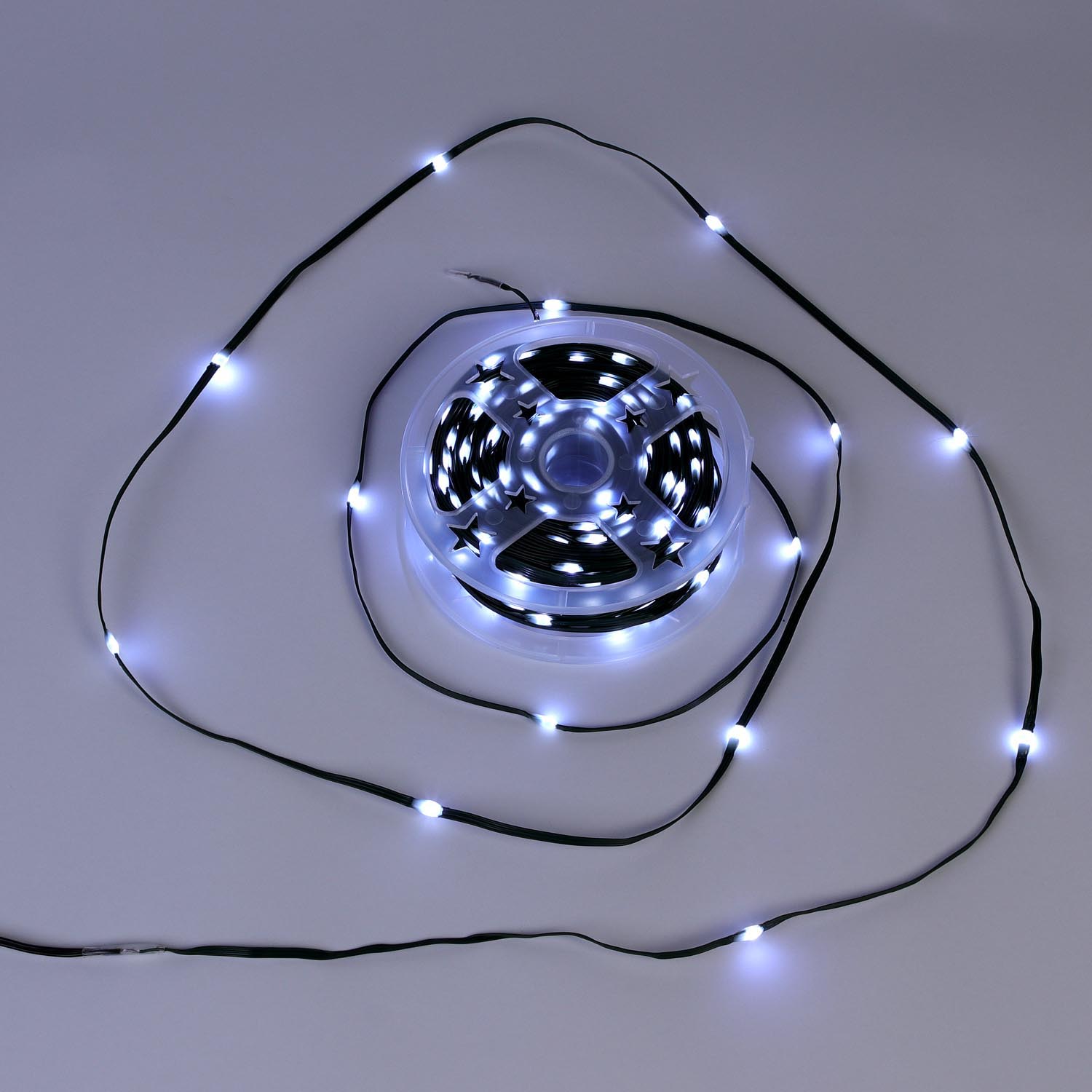 Гирлянда роса крупный диод 400 LED 50 м IP 44 с пультом ДУ белая