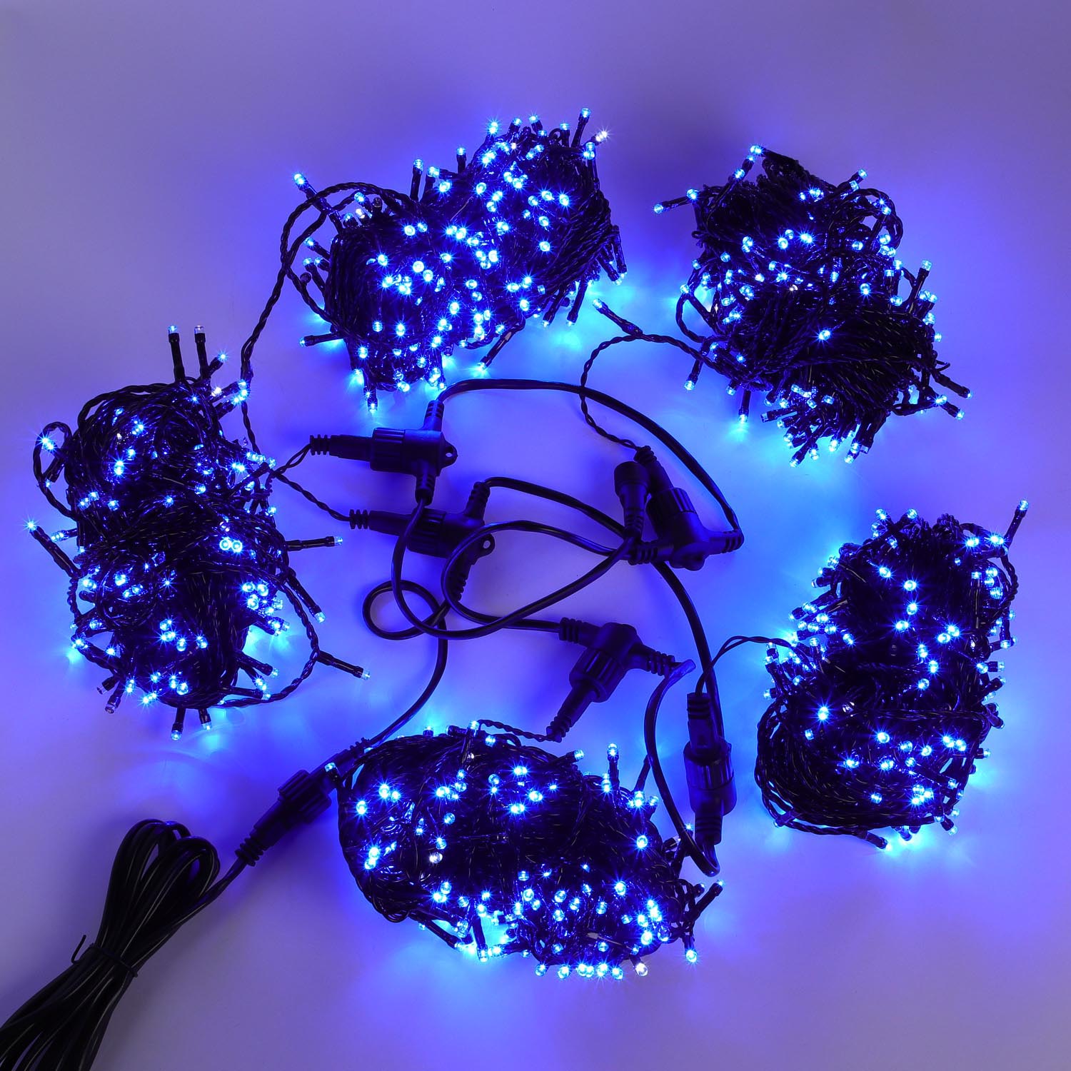 Гирлянда спайдер с эффектом мерцания 1000 LED 5*20 м 24V IP44 синяя