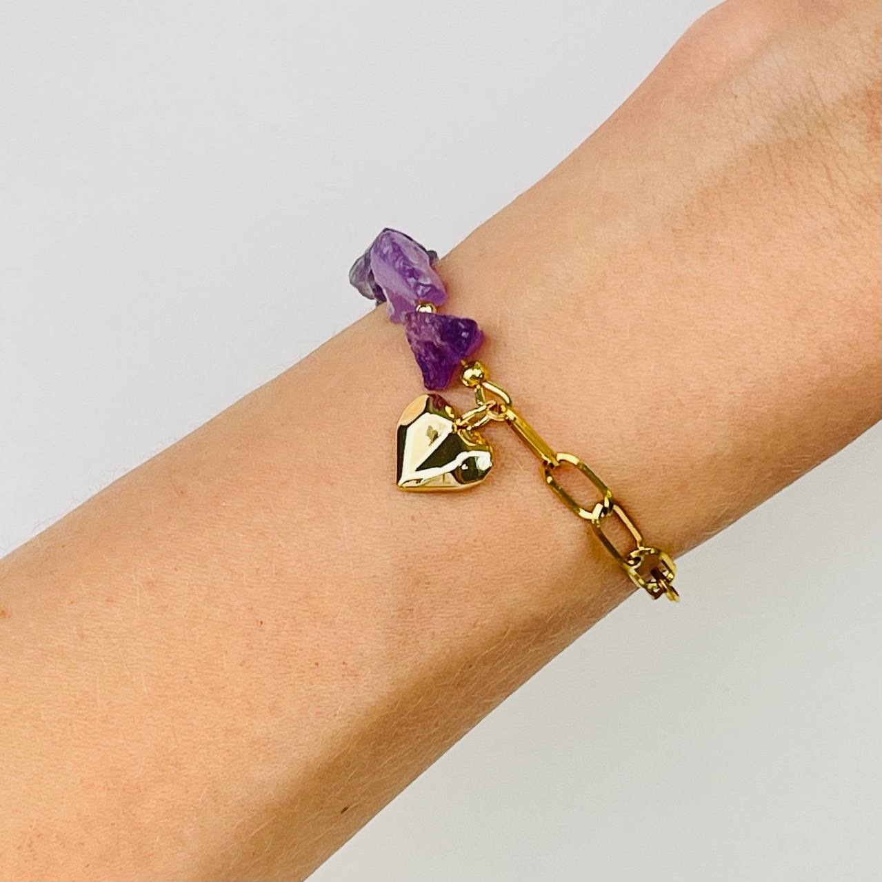 Радуга Самоцветов Браслет на цепочке с Аметистом