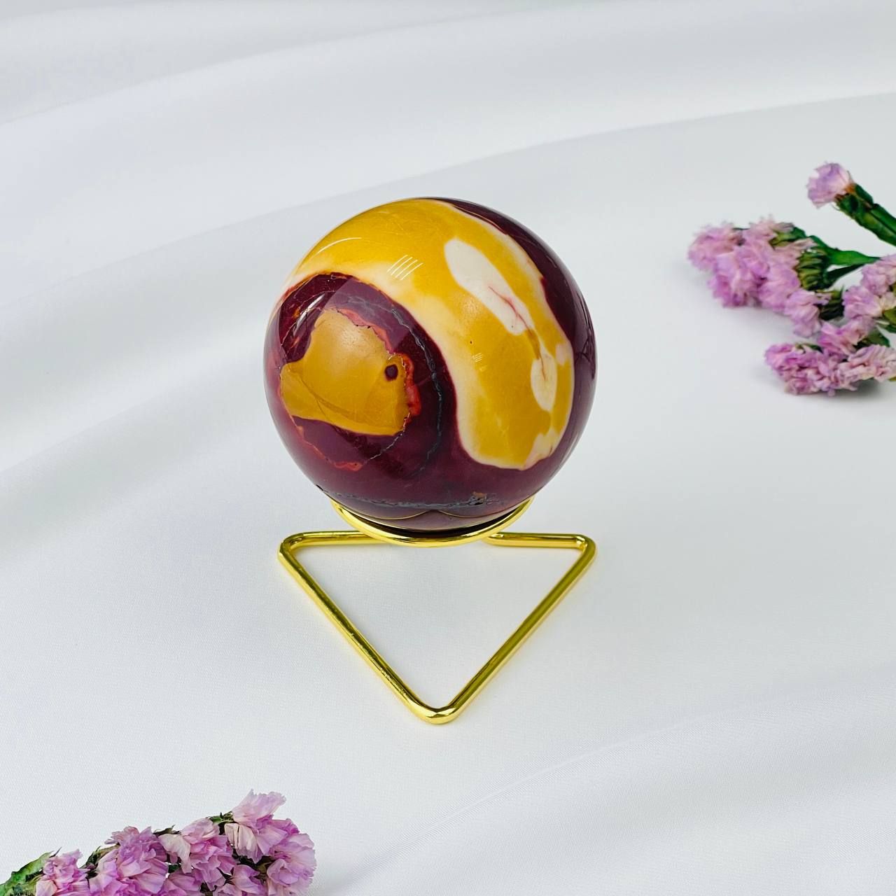 Радуга Самоцветов Шар из Яшмы (Мукаит) на подставке