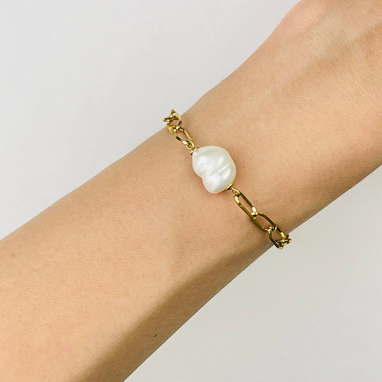 Радуга Самоцветов Браслет на цепочке с Жемчугом