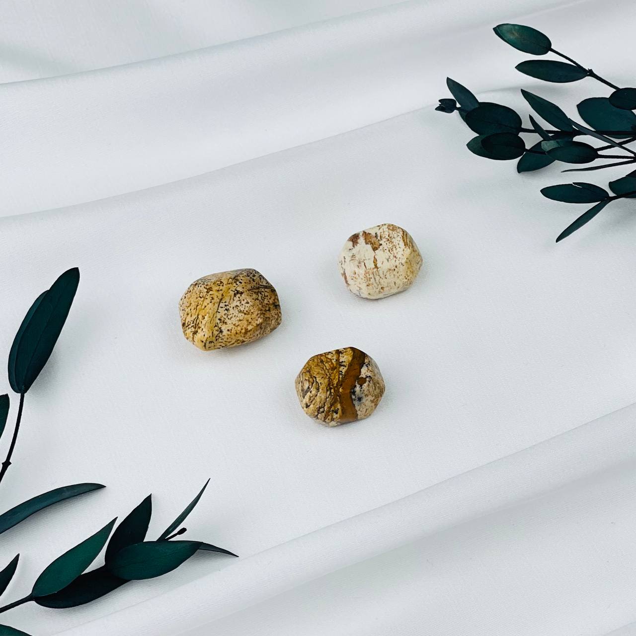 Радуга Самоцветов Бусины для украшений из песочной Яшмы (3 шт)