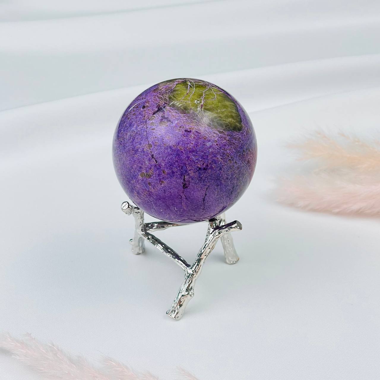 Радуга Самоцветов Шар из Стихтита в змеевике (Атлантисит)