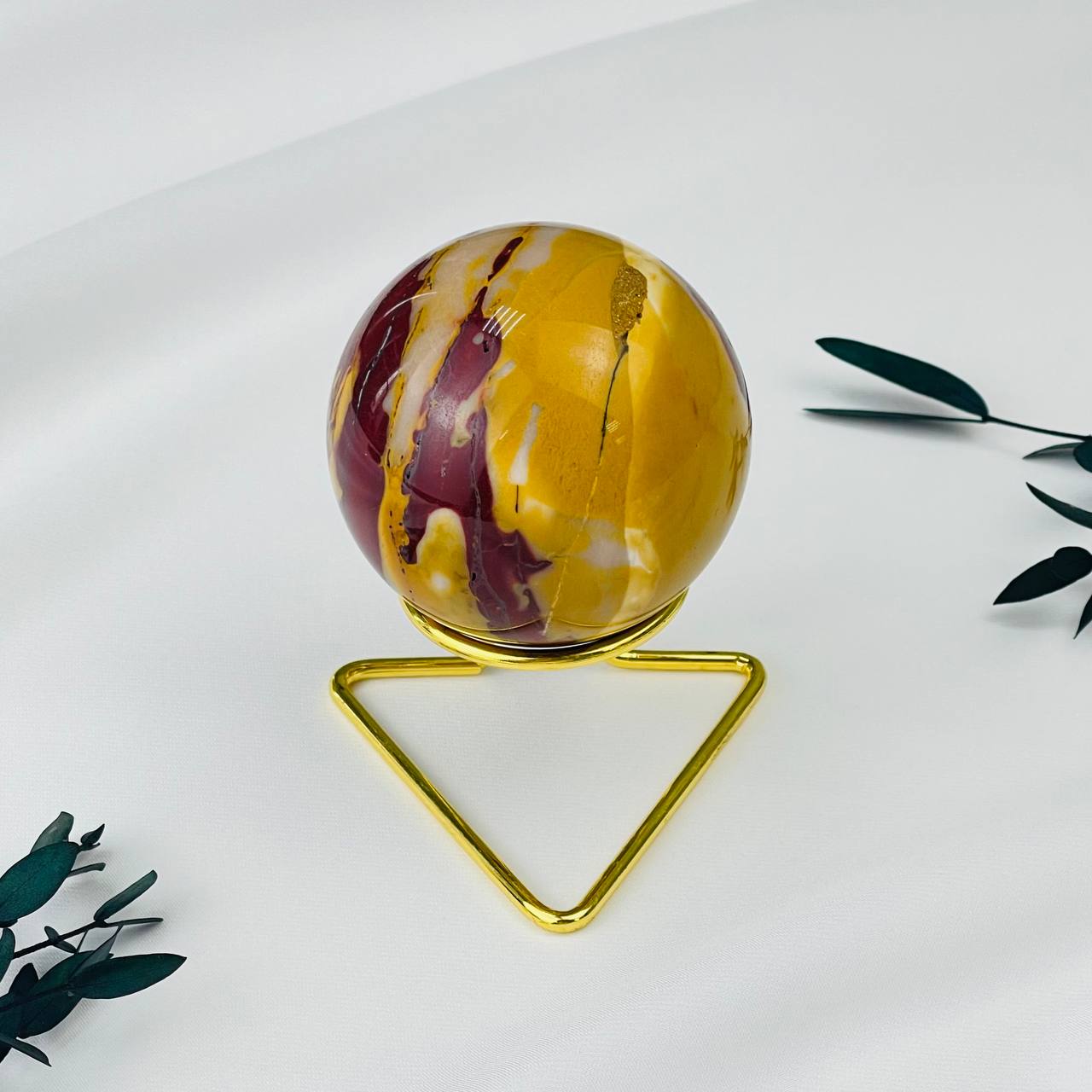 Радуга Самоцветов Шар из Яшмы (Мукаит) на подставке