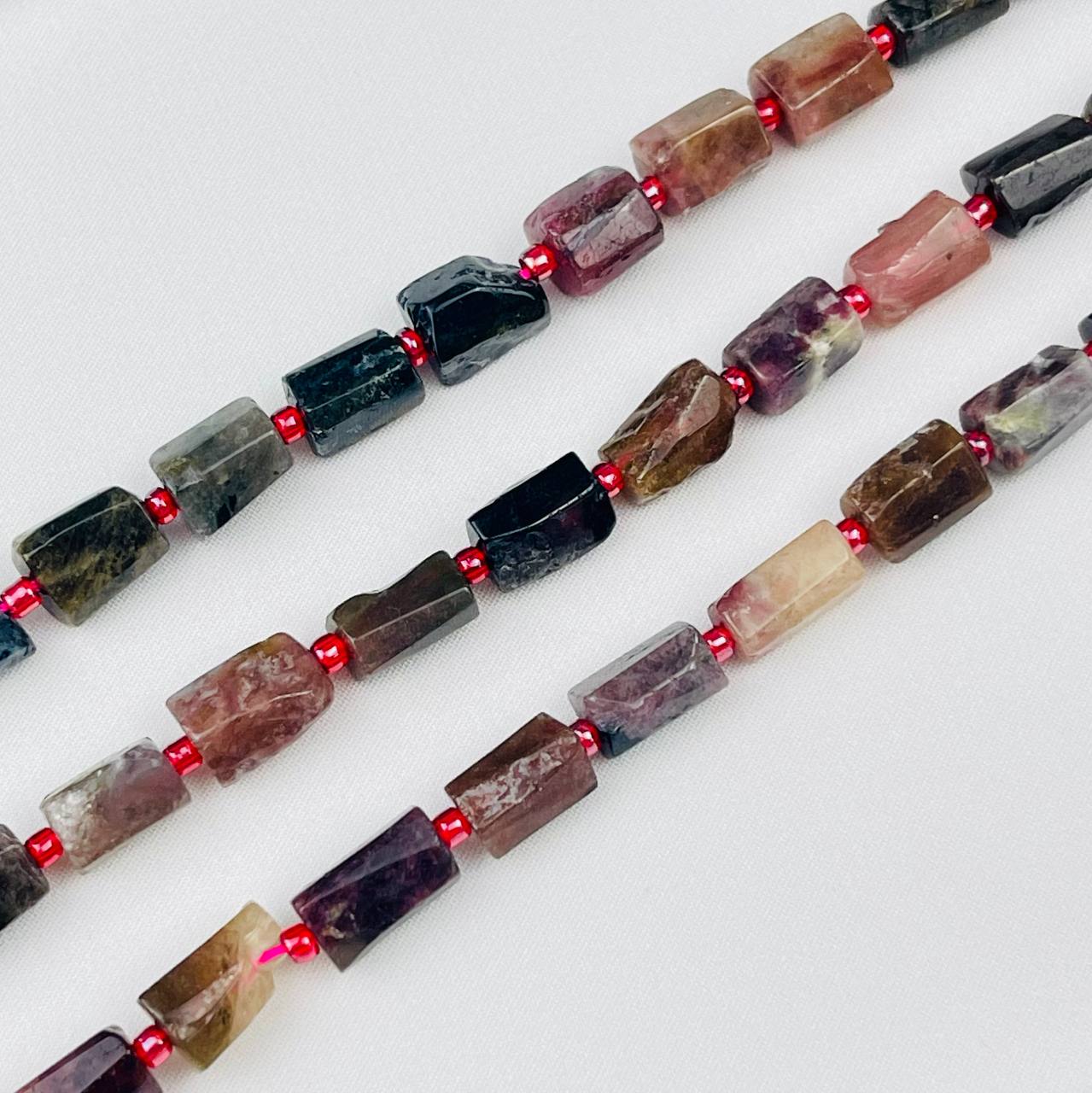 Радуга Самоцветов Бусины для украшений из Турмалина микс