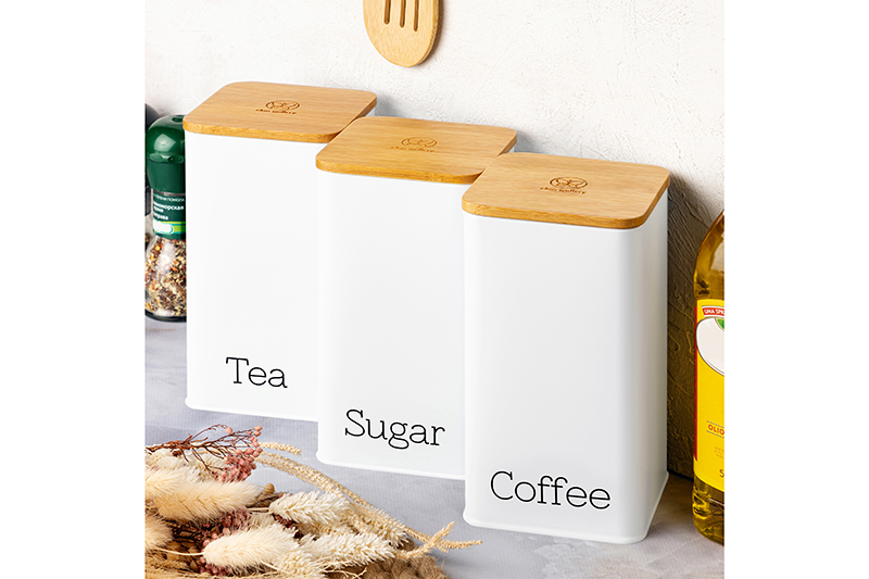 БЫЛО 1833 руб!! Набор 3 банок для сыпучих продуктов 1,6 л 9,5*9,5*18,5 см