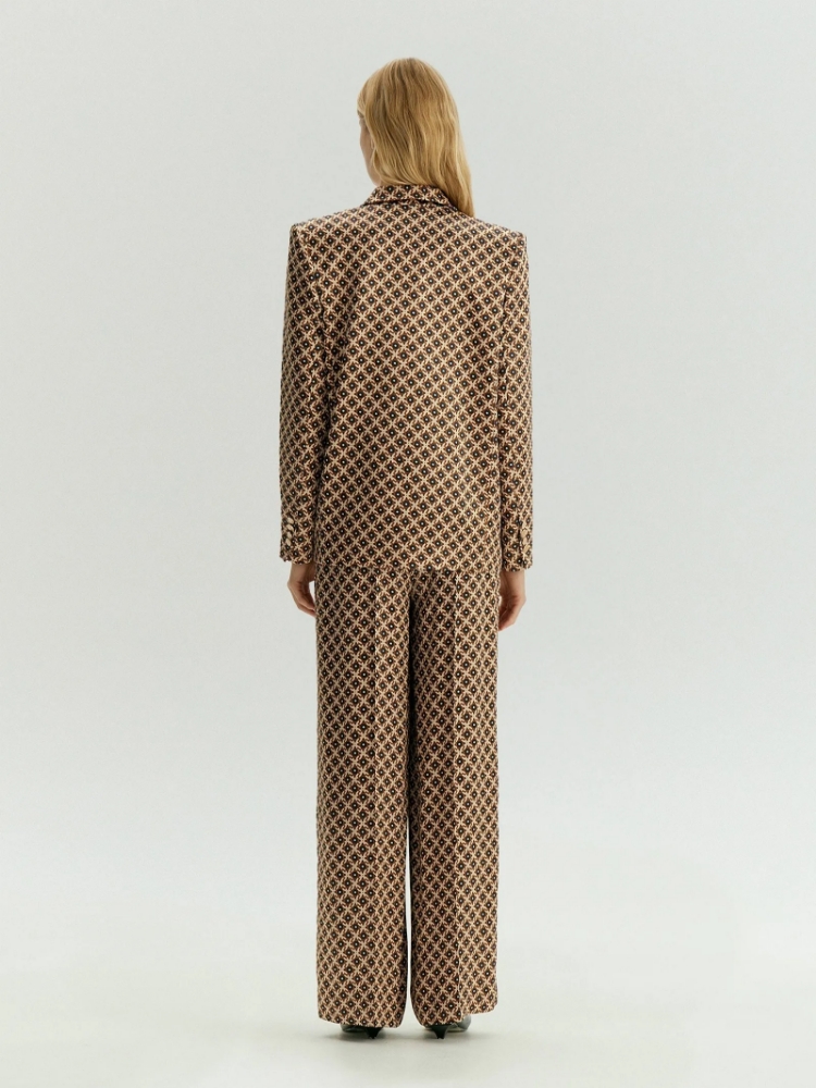 Двубортный жакет с принтом из вискозного сатина ,
100% вискоза ,