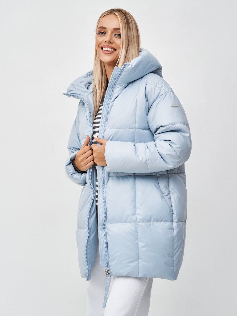 Пуховик женский серо-голубой 83920z