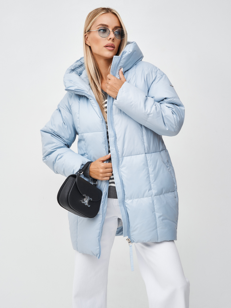 Пуховик женский серо-голубой 83920z