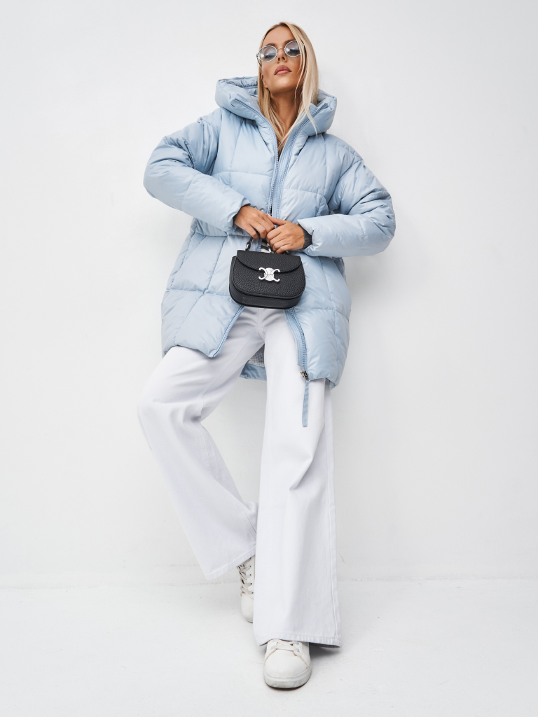 Пуховик женский серо-голубой 83920z