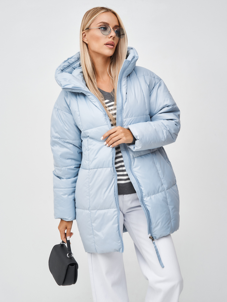 Пуховик женский серо-голубой 83920z
