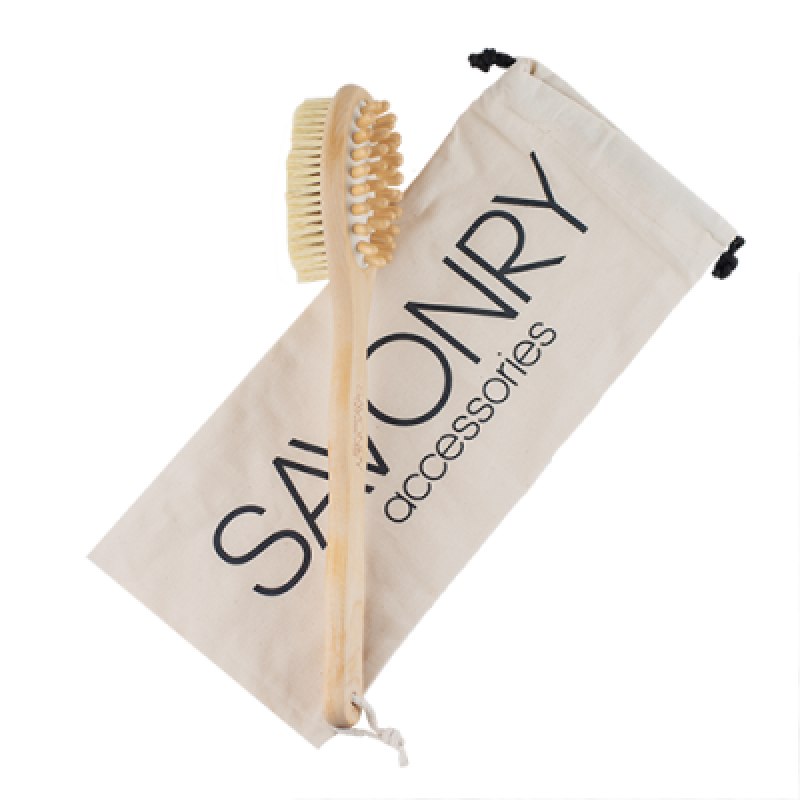 Щетка двухсторонняя с массажером (натуральная щетина, 415 мм)