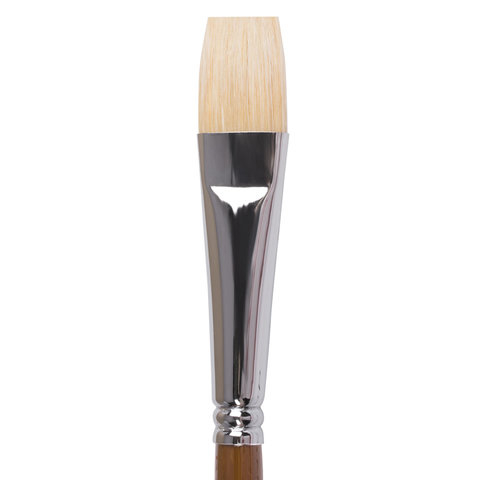 Кисть художественная профессиональная BRAUBERG ART CLASSIC, щетина, плоская, № 22, длинная ручка, 200723