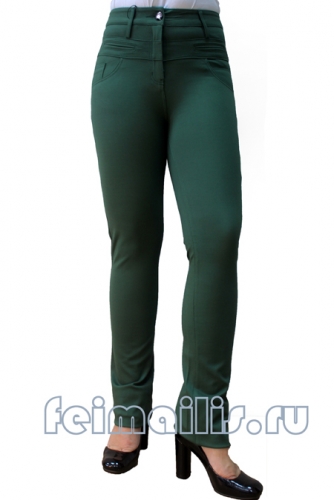 MS5682-7--Прямые темно-зеленые брюки (44-56) размер