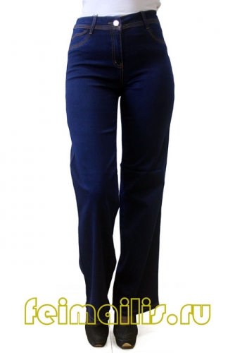 S8615--От бедра прямые синие джинсы (44-56) размер