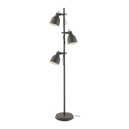 ХЕКТАР, Светильник напольный с 3 лампами, темно-серый