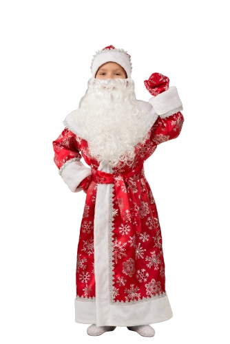 Дед Мороз сатин дет.  Шуба, шапка, пояс, варежки, борода