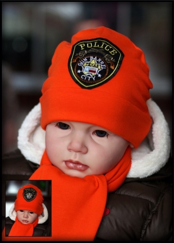 Шапочка для мальчика оранжевая POLICE